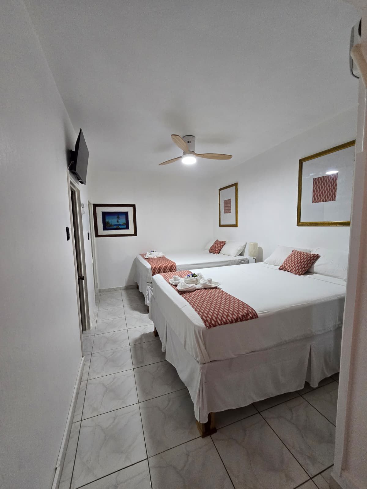 Bedside table with reading lamp and USB ports