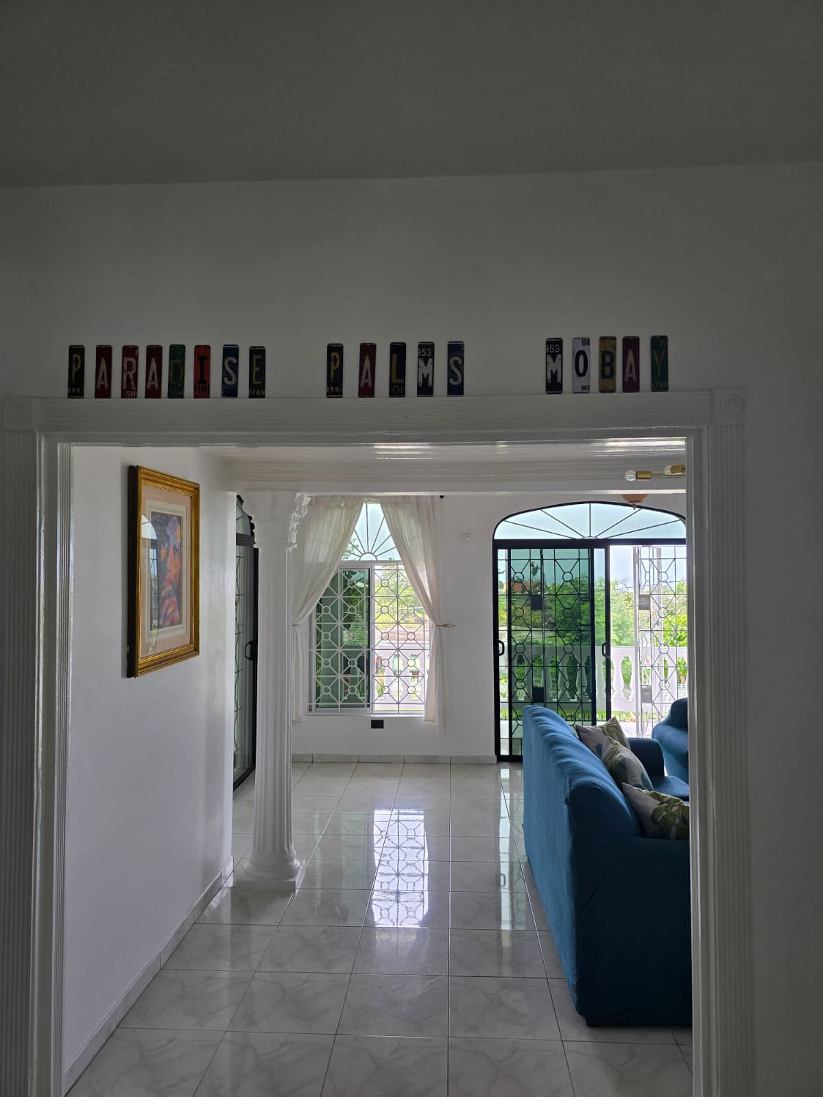 Handcrafted coffee table with Jamaican decor