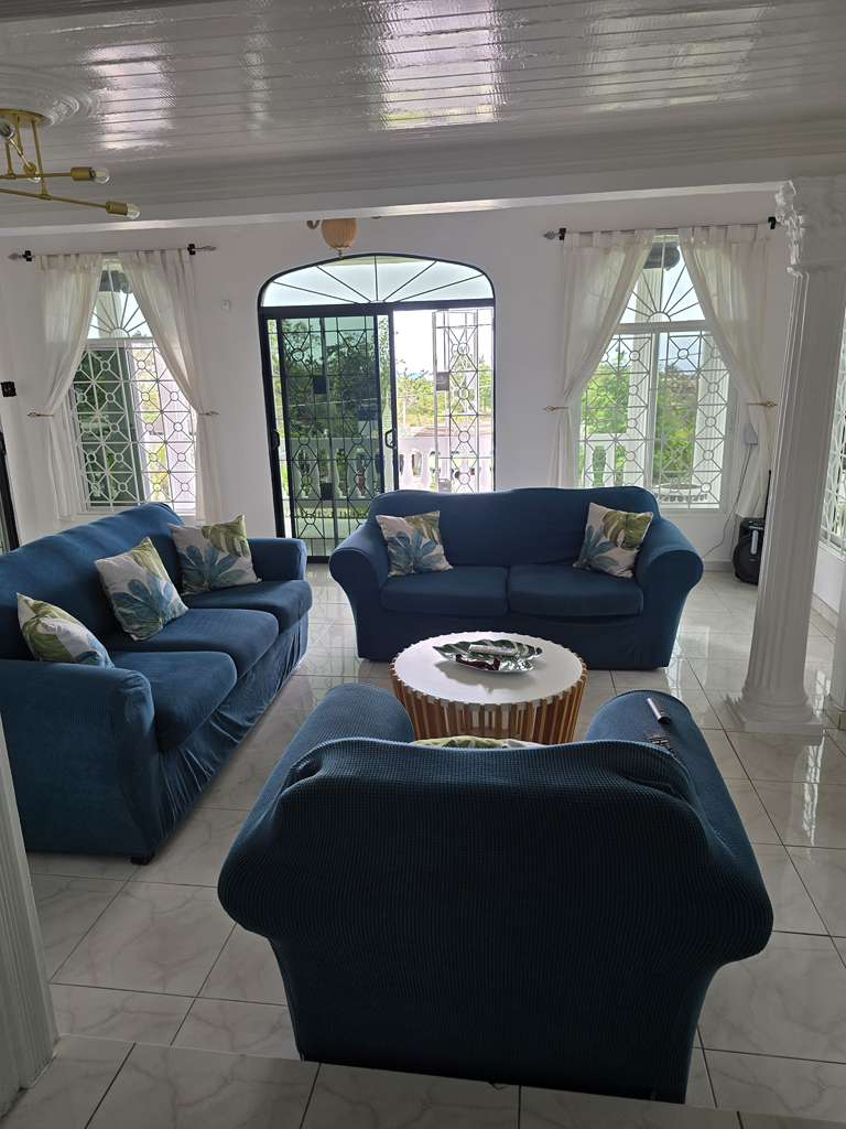 Modern entertainment center with large screen TV