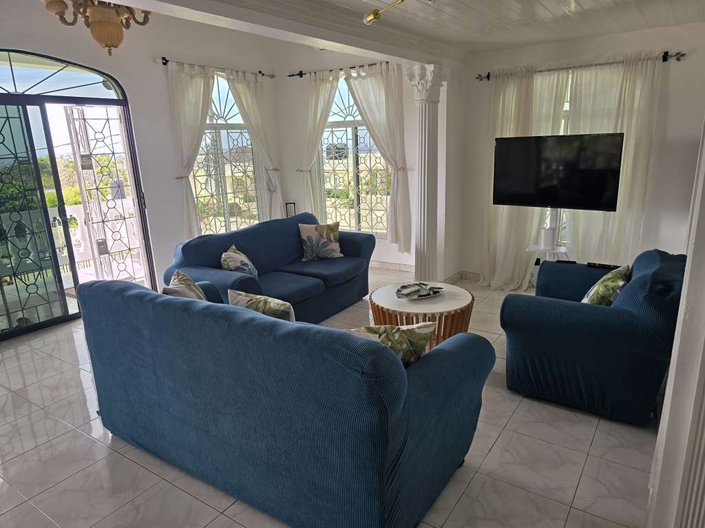 Plush designer sofa in the main living area